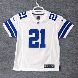 Nike Dallas Cowboys Ezekiel Elliott 21 Youth Medium White NFL On Field Jersey